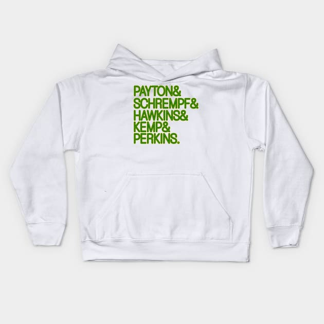 Seattle SuperSonics Retro 90s Lineup Fan Art Kids Hoodie by darklordpug